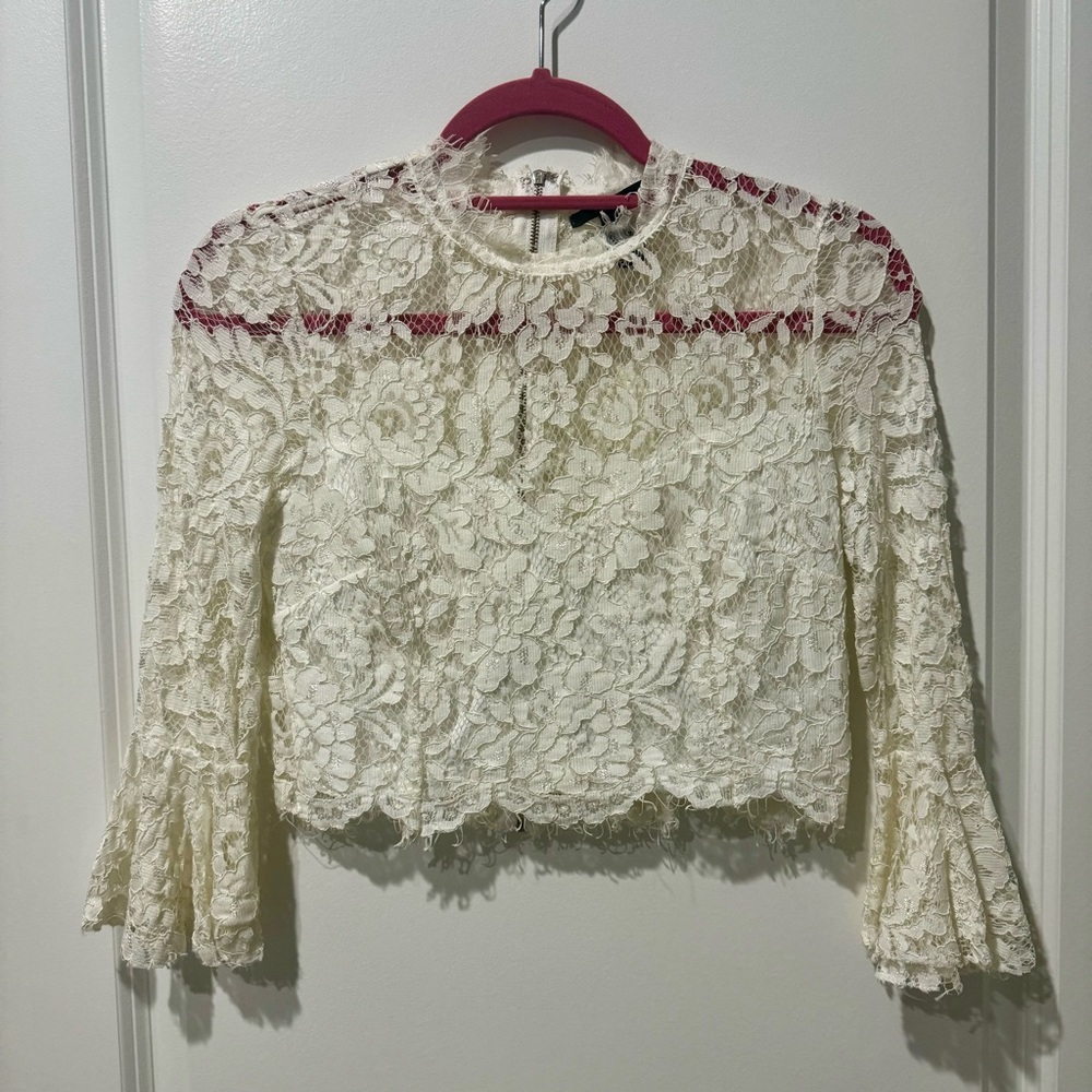 White Lace Crop Top
